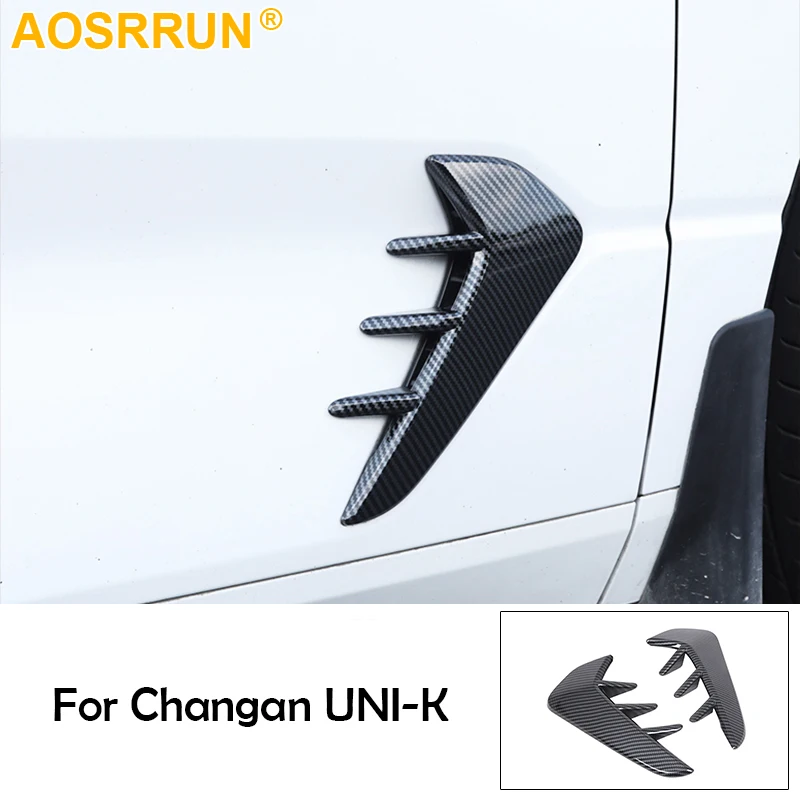 

For Changan Uni-k Unik 2021 2022 Car Carbon Fiber Leaf Plate Decoration Cover Accessories