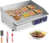 Commercial Griddle, 22" Electric Griddle 2000W, Cast Iron Griddle, Stainless Steel Frame, 122℉-572℉ Adjustable Temperature Contr 1