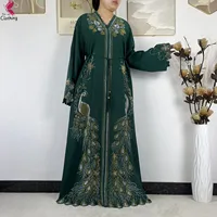 Nouvelle Robe Modeste pour Femmes Musulmanes de Dubaï 2026, en Chiffon Diamanté, Élégante, Style Arabe, Hijab, Abaya Africaine, Robe Islamique à Manches Longues, Robe Turque 5