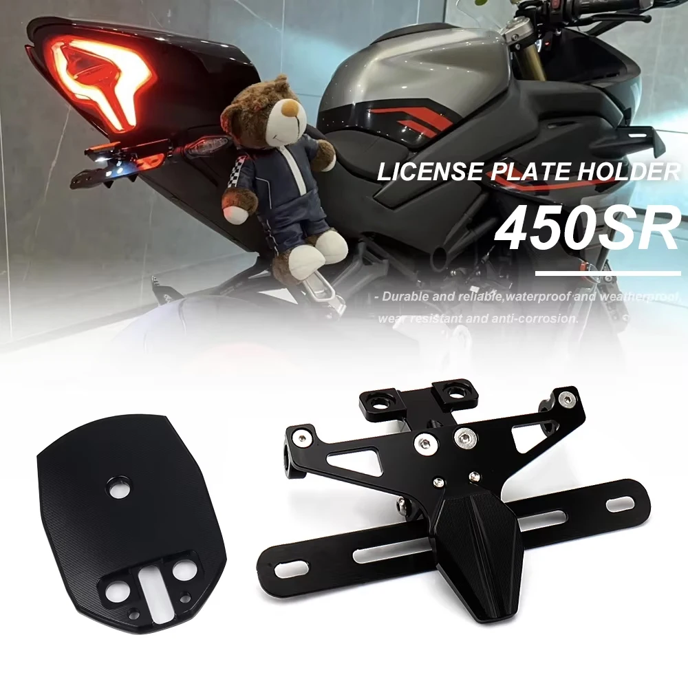 Motorcycle License Plate Holder LED Turn Signal Lights Tail Tidy Fender Eliminator For CFMOTO 450SR 450 SR