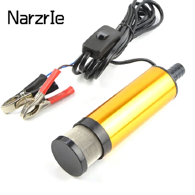 Portable Mini 12V 24V DC Electric Submersible Pump For Pumping Diesel Oil Water Aluminum Alloy Shell 12L/min Fuel Transfer Pump