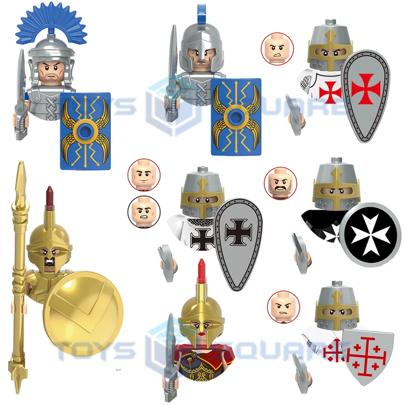 

The Roman Centurion Soldier Spartan Hero Warrior Teutonic Knights Hospitaller Holy Sepulchre Templar Model Blocks MOC Bricks Set