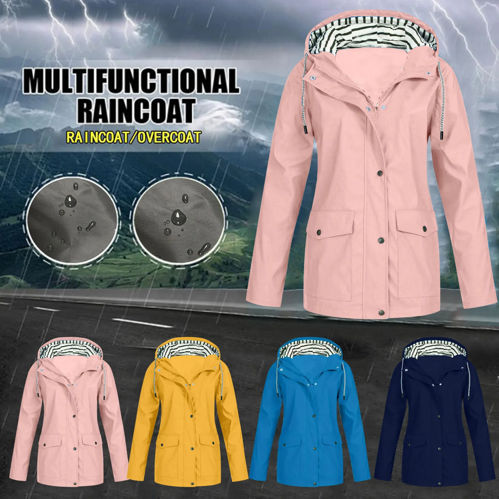 Spring Autumn Trench Coat For Women 2024 Casual Long Sleeve Hooded Medium Long Female Overcoat Plus Size Windbreaker Black Coats