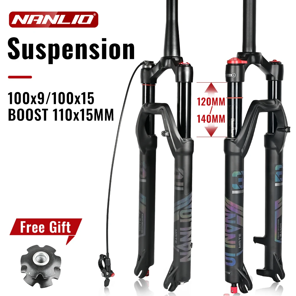 Nanlio Mate Mountain Bicycle Supension Fork 26/27.5/29inch Air Forks