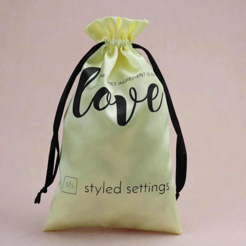 Custom Logo Silk Satin Hair Jewelry Gift Bags Satin Drawstring Earring Ring Packaging Organizer Pouch Wedding Favor Candy Bag 80pcs mini fabric ribbon bow tie tiny satin bows 20mmx12mm mix hair accessory jewellery making wedding favor embellishment