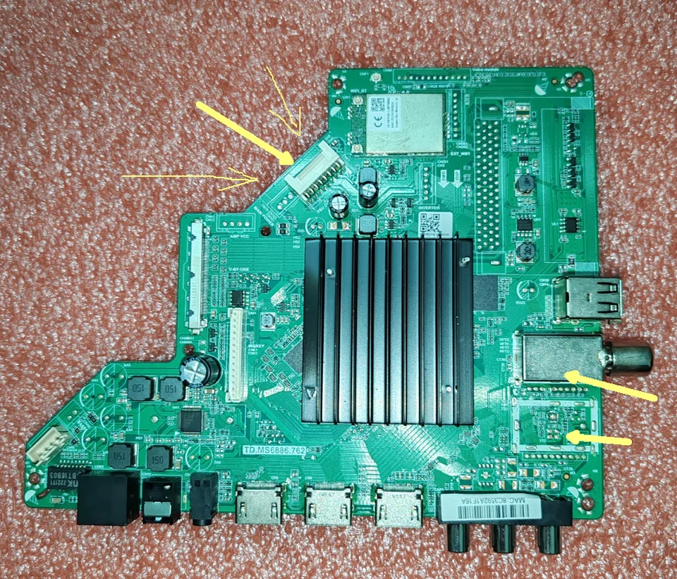 ms　4台 TD.MS6886.762 4K WiFi TV motherboard, physical photo, tested for