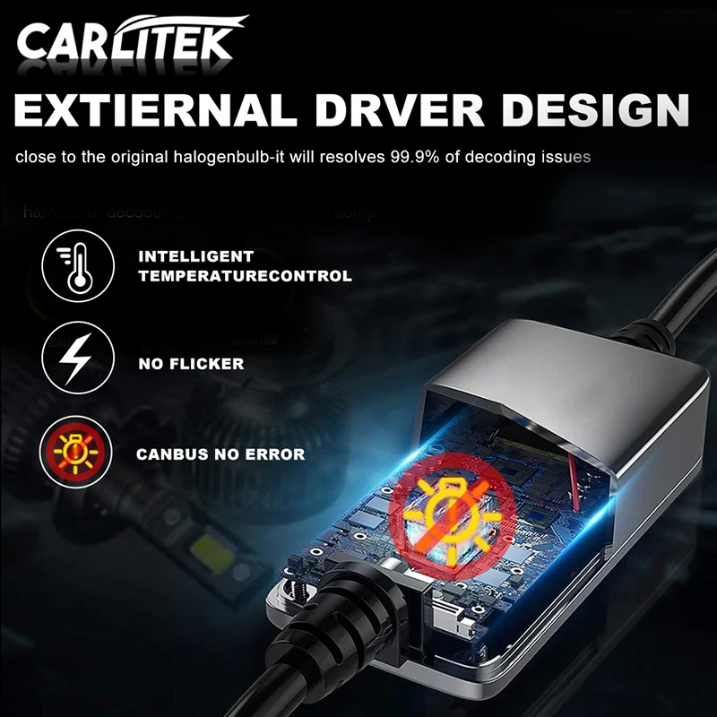 Carlitek – lampe de voiture LED H7, Canbus, H11 HB3 9005 HB4 HIR2, phares  de voiture, ampoule 6 côtés, 360 degrés 30000/LM, 6000K/4300K - AliExpress
