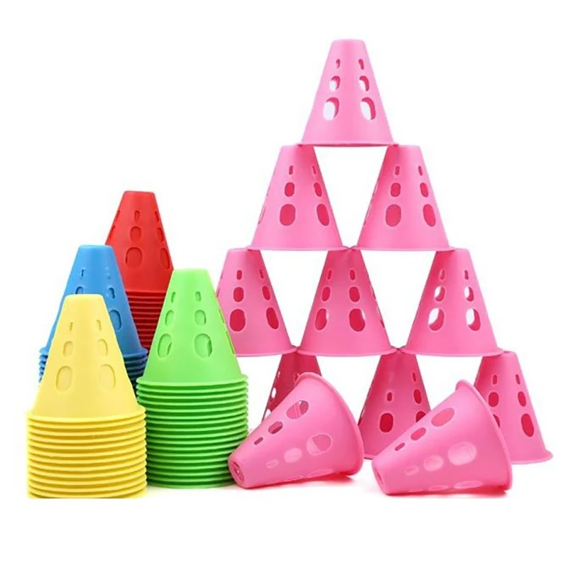 1pcs Colorful Skate Pile Cup Windproof Roller Skating Cone Agility Training Marker Slalom Skateboard Marking Cones