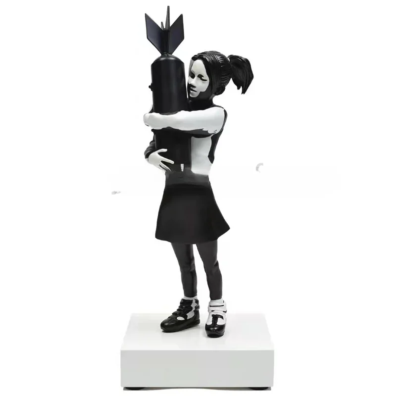 

Figura de resina de Banksy bomba Girl, Escultura Moderna de bomba, estatua Hugger, mesa de resina, amor, arte inglés,decoración