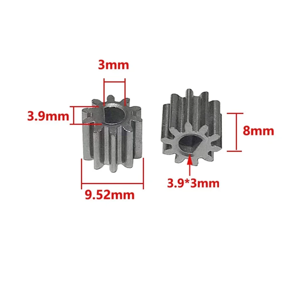 Motor gear transmission gear electric bike gear cassette deck tape gear electric chain saw gear 0.8M 8/10 teeth D hole metal gear 3 * 3.9mm hardware small gear