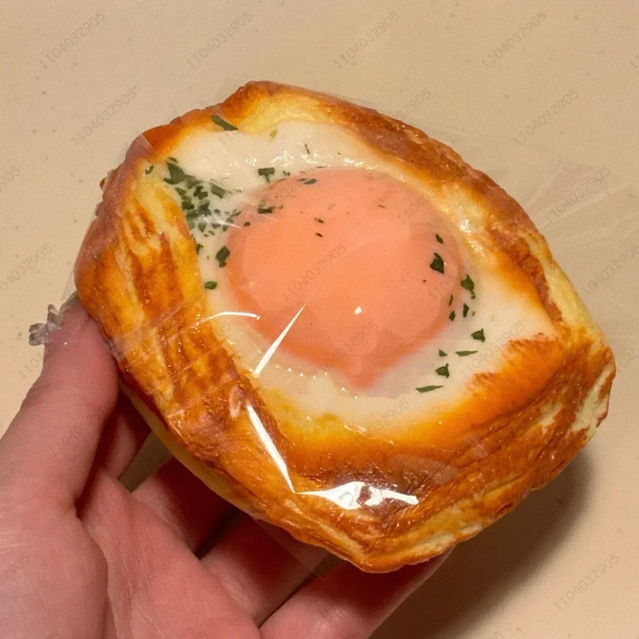 パンスクイーズ 大きな目玉焼きトースト スクイーズ ゆっくりと上昇する大きな