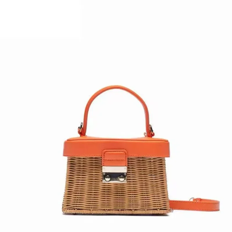 Summer women's handbag art imitation rattan woven grass woven bag, mobile phone key storage handbag 2
