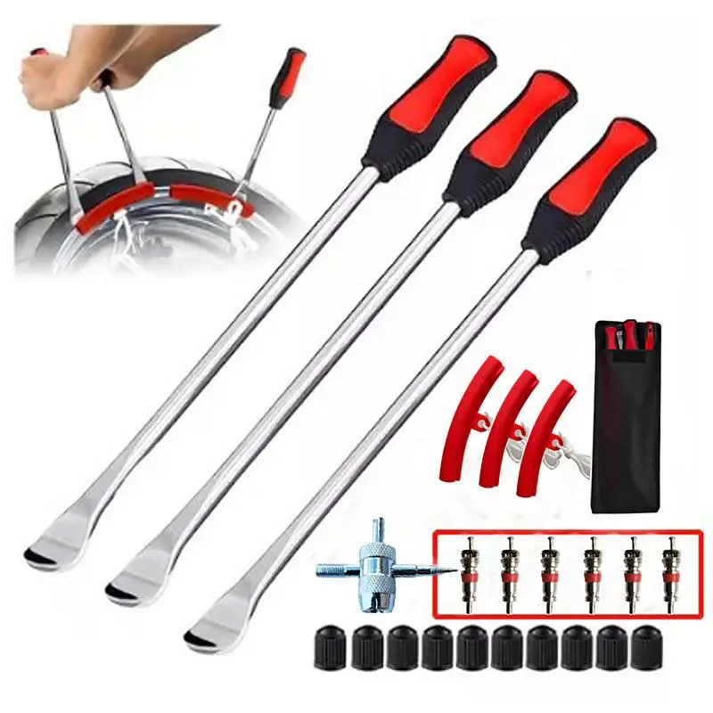 

Car tire change tool set rustproof auto tyre spoon kit car universal wheel tire replacement rod auto steel tyre crowbar set