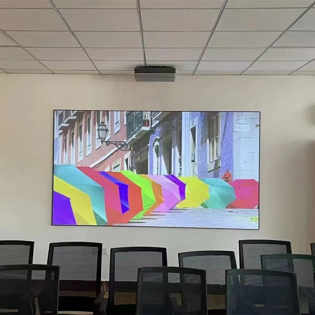 130 ''-150'' 4K T prisma Ust proiettore a lancio Ultra corto cornice fissa schermo ALR luce ambientale che respinge lo schermo di proiezione - immagine 5