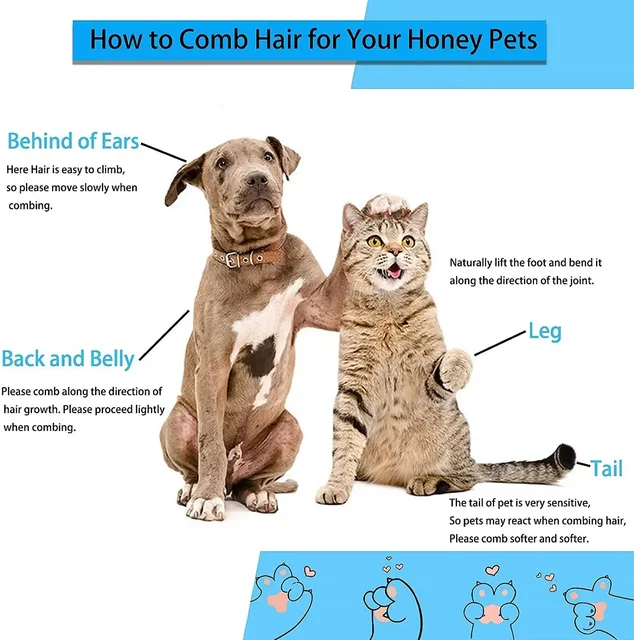 Dog Hair Remover Brush Cat Hair Grooming and Care Comb for Long Hair Dog Pet Removes Hairs Cleaning Bath Brush Pet Supplies 5