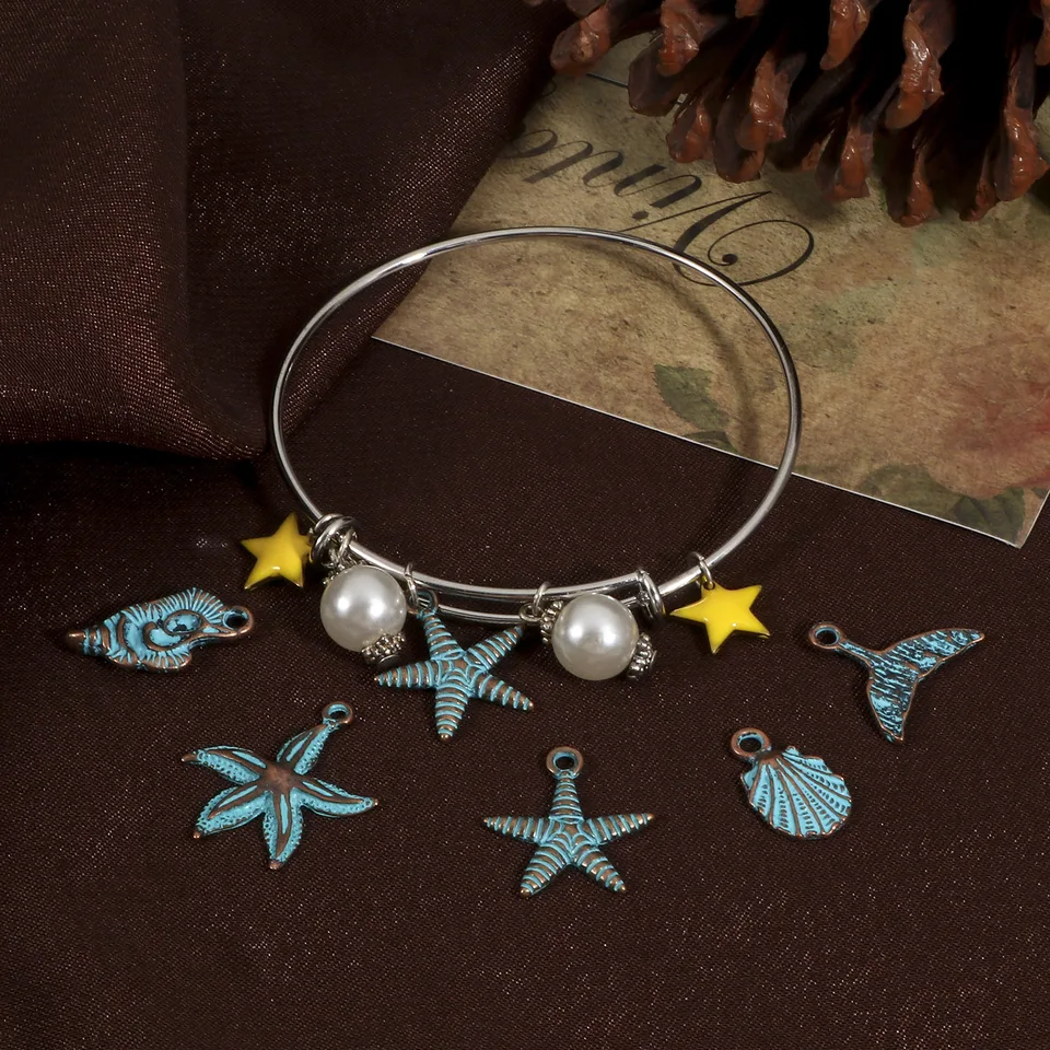 76 Ciondoli Vintage A Forma Di Stella, Luna E Sole In Lega Bronzo E Argento - Per Creazioni Fai Da Te - 2