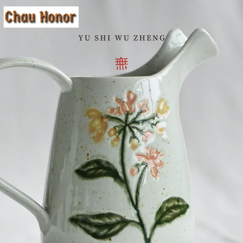 330ml Hand-painted Coarse Pottery Tea Pitcher Tea Coffee Divider Cha Hai Dispenser Justice Cup Tea Fair Mug For Tea Supplies