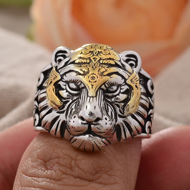 Bague Jonc Argent Massif 925 Oeil De Tigre - Taille 57 - Bijou Créateur Vintage