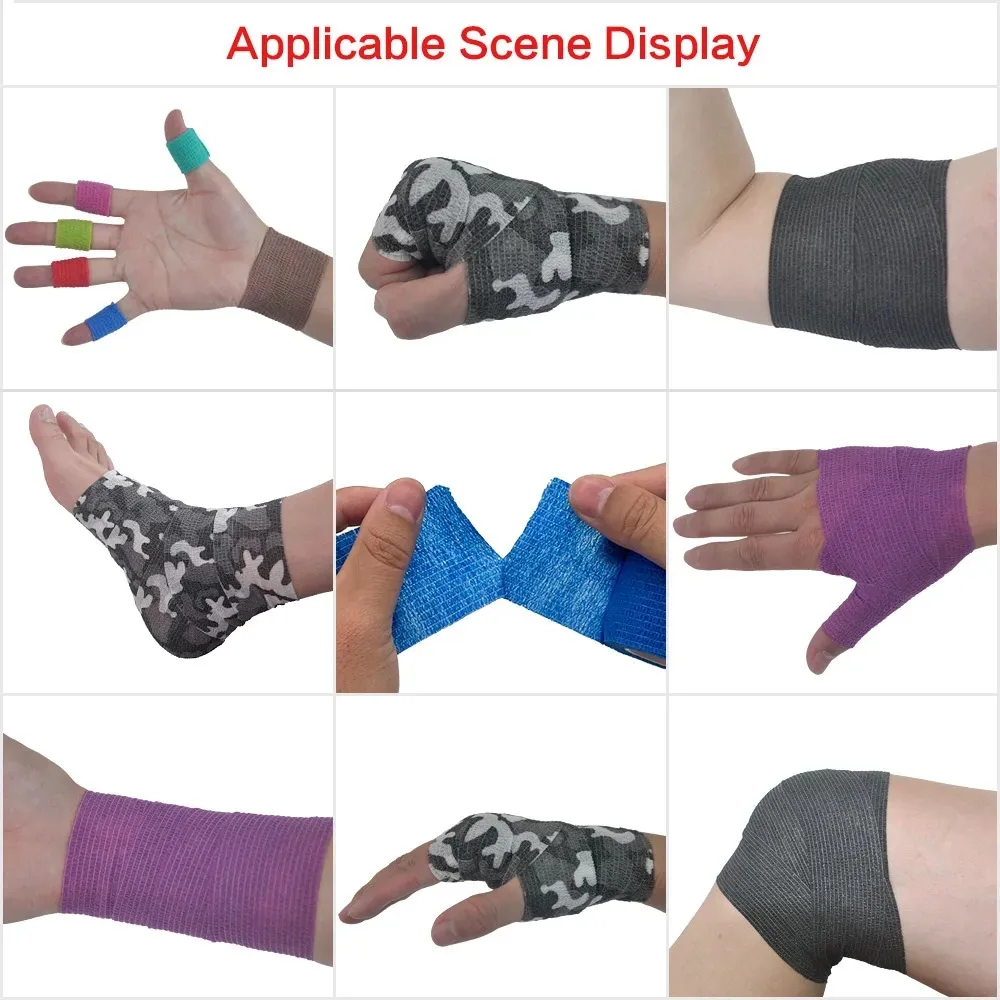 5cm * 4.8m color sports self-adhesive elastic bandage wrapped around knee support pad, finger ankle, palm should