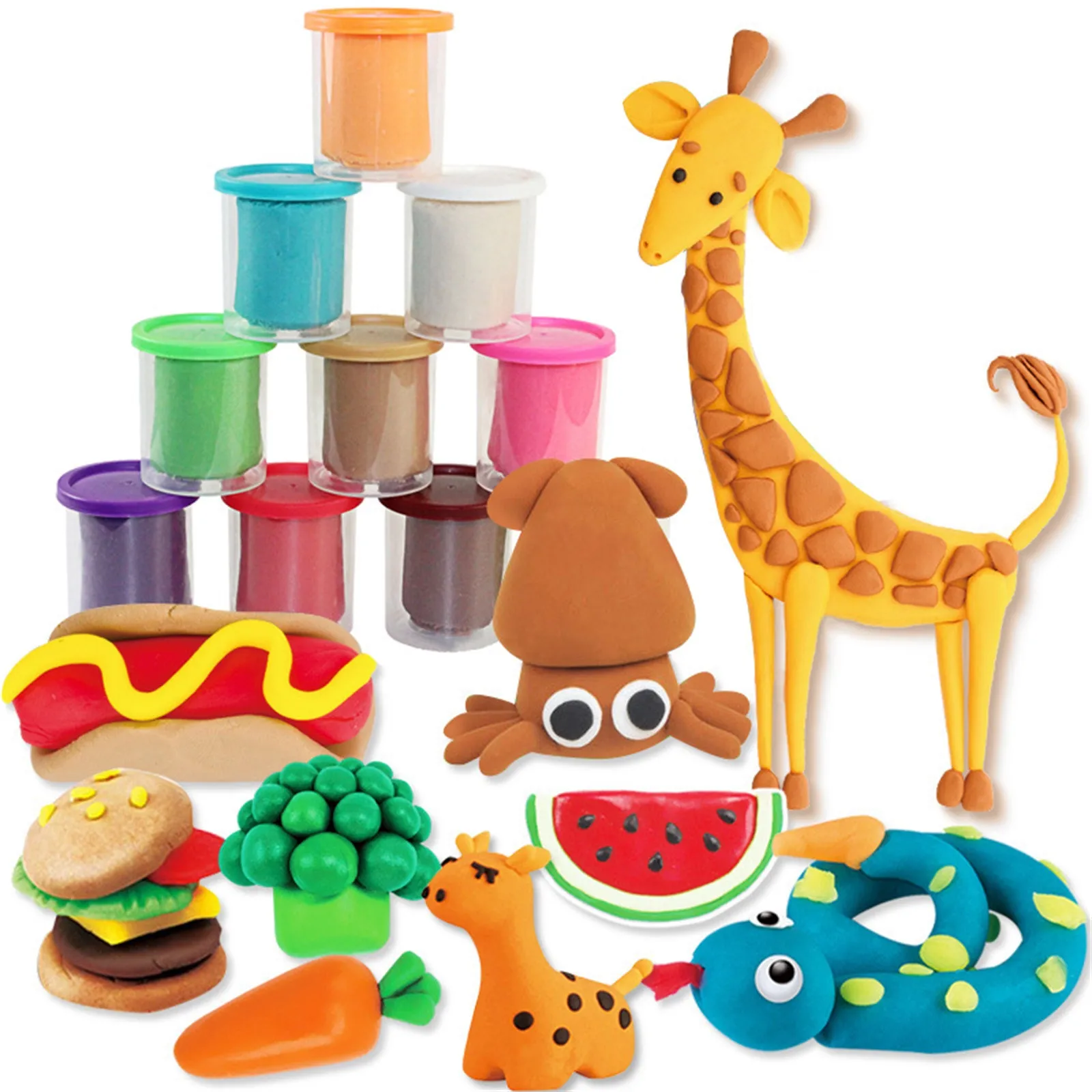

6pcs Air Dry Clay Ultra Light Modeling Soft Clay Set With Modeling Tools And Project Nosticky Best DIY Educational Creative Gift