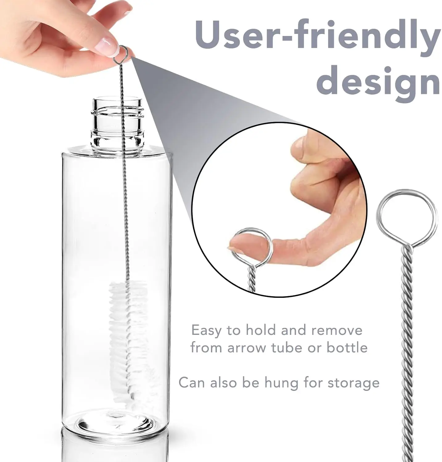 Bottle Cleaning Brushes 3pcs Long Nylon Tube Brush Set Flexible Bendable Cleaner for Washing Narrow Neck Bottle Coffee Cup Pipes 3