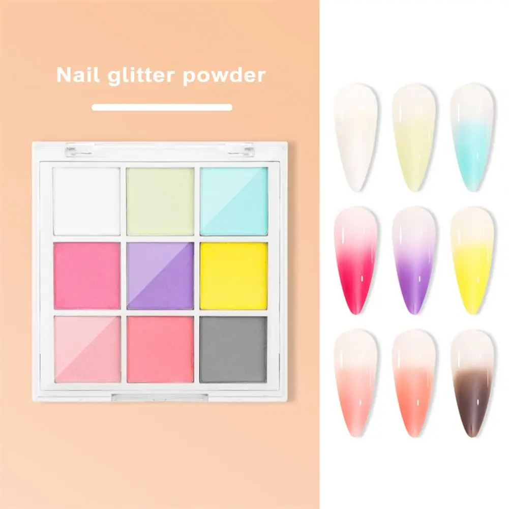 Eye-catching Manicure Powder 9-color Nail Mirror Powder Set Achieve Stunning Chrome Pearlescent Matte Nails with Gradient Shell