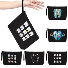 

Ladies Cosmetic Bag New Travel Fashion Mobile Phone Storage Bags Teeth Printing Series Wallet Cosmetics Sundries Clutch