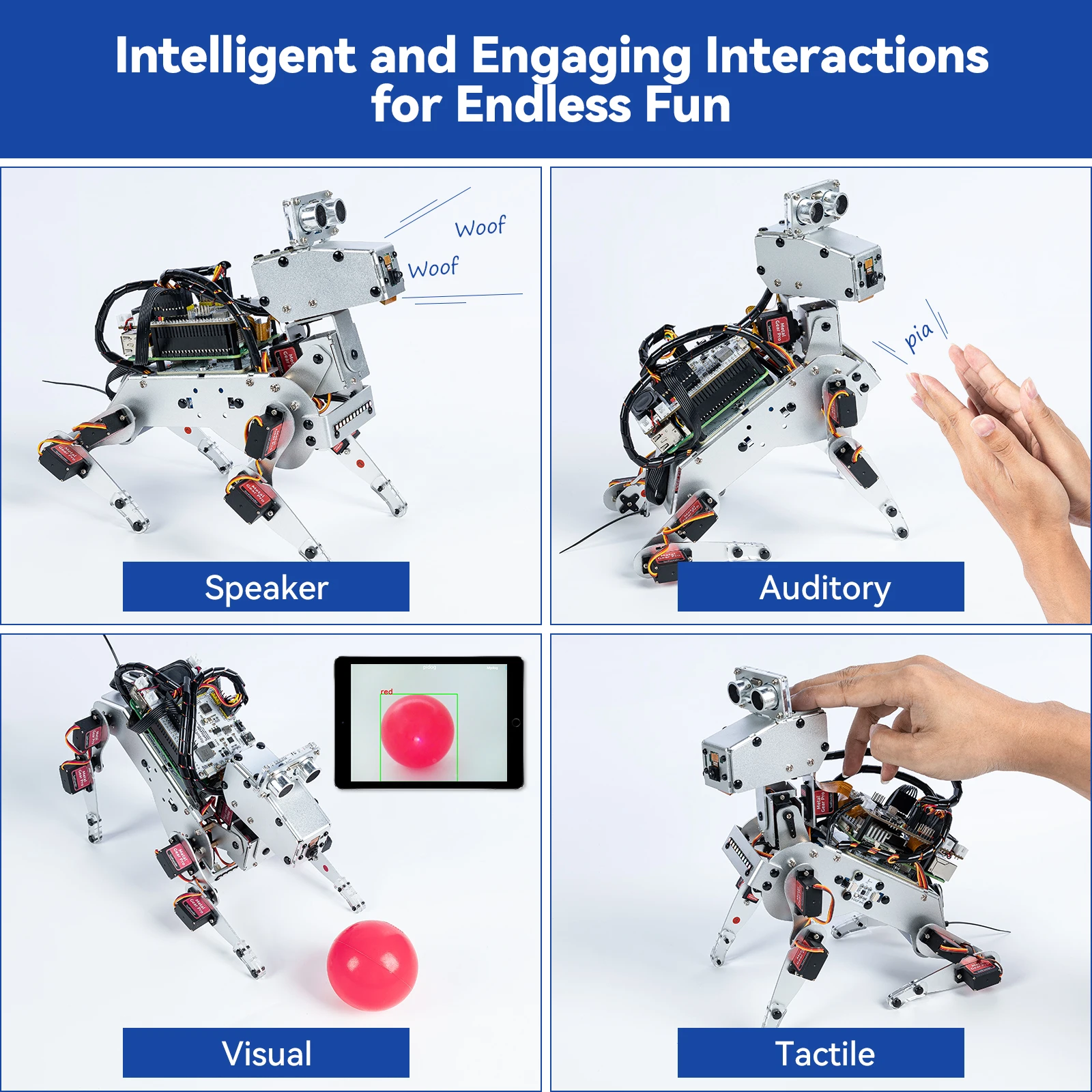 SunFounder PiDog ロボット犬キット Raspberry Pi 5/4/3B+/3B/Zero 2