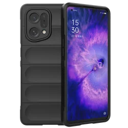 Shockproof Silicone Bumper Phone Case with Camera Lens Protection - Enhanced Back Cover for Find X5 Lite (Black)