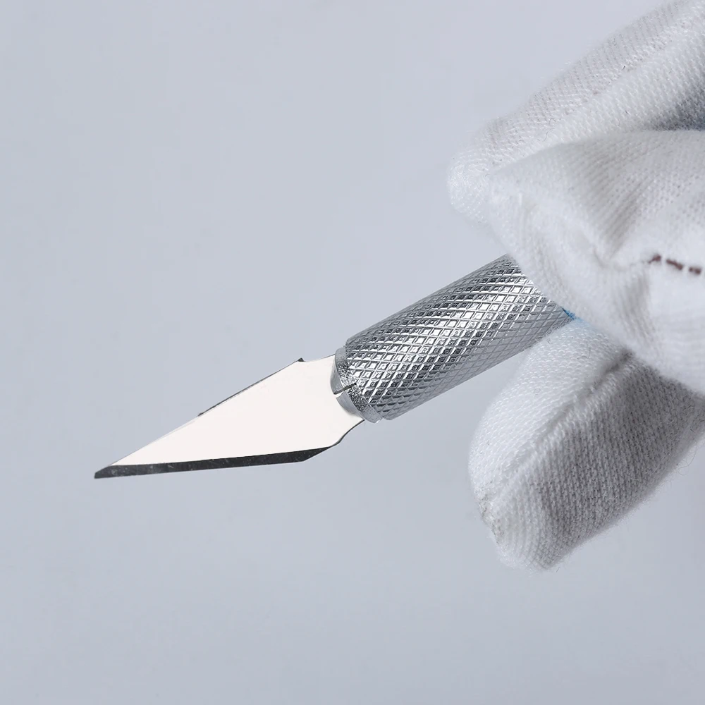 Non-Slip Metal Scalpel Knife Tools Kit Cutter Engraving Craft knives + 5pcs Blades Mobile Phone PCB DIY Repair Hand Tools 3