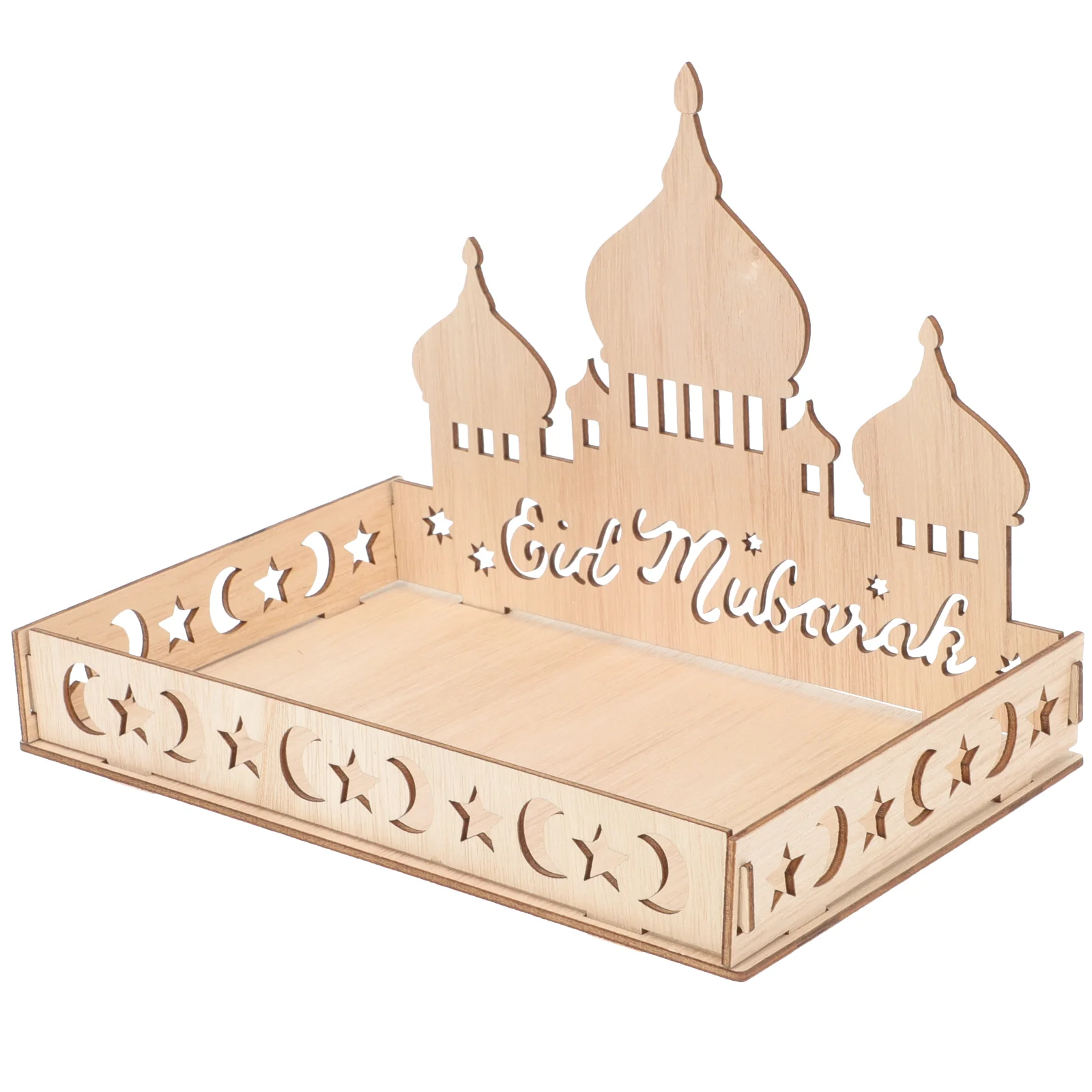 Wooden Dessert Box Tray Elegant Eid Design Wooden Serving Tray Ramadan Decorations Home Decor Items Bowls Plates Trays 3