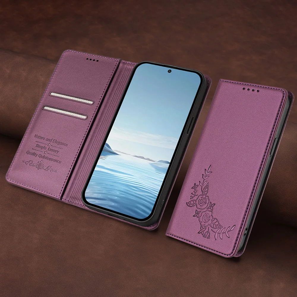 Elegant Wallet Flip Leather Case with Magnetic Closure