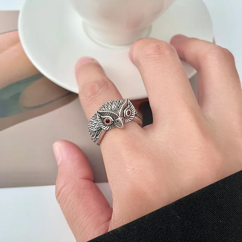 Punk Vintage Personality Hip Hop Cool Special Design Animal Owl Ring Per Donna Uomo Fashion Jewelry Gift