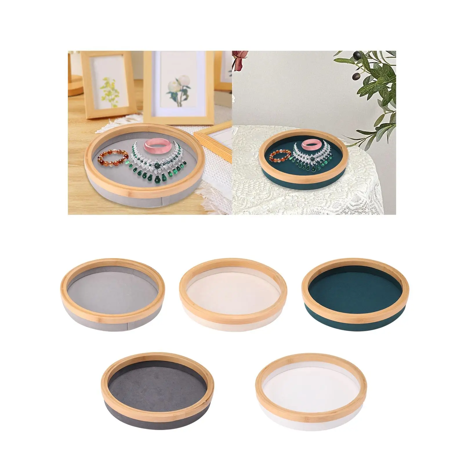 Jewelry Tray Jewelry Organizer Round Jewelry Storage Tray for Rings Earring Show Shopping Mall Jewelry Store Live Broadcast