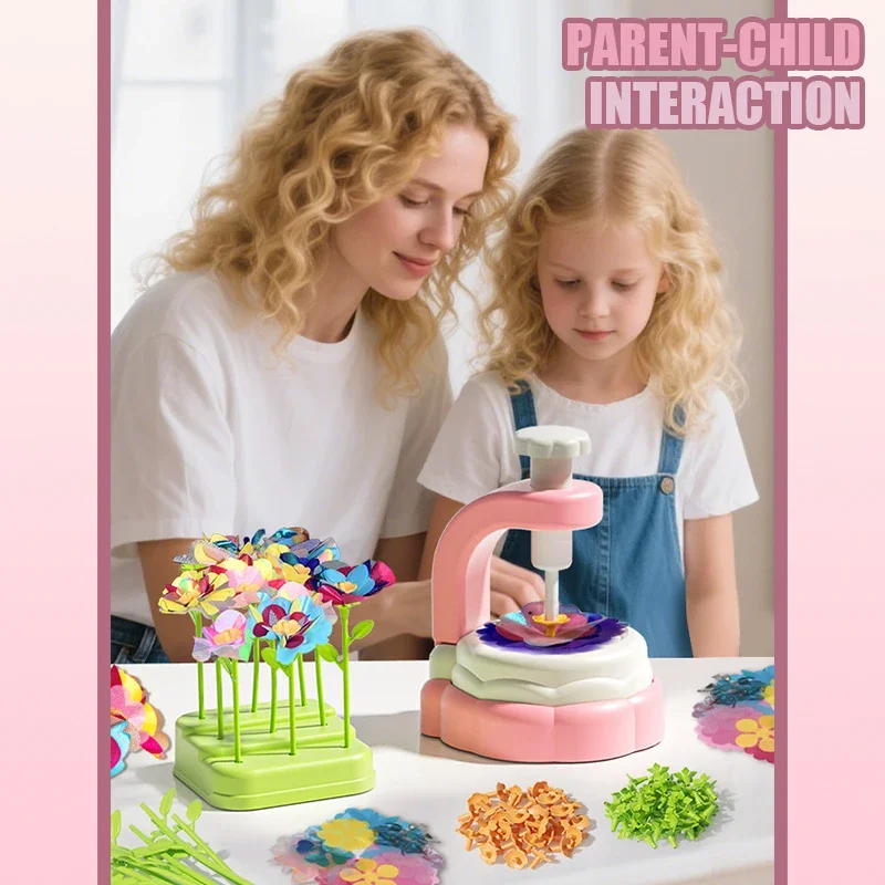 Flower Craft Kit Bouquet with Buttons and Felt Flowers Vase Art Toy Craft Project Children Kid Diy Activity Toys Boys Girls Gift