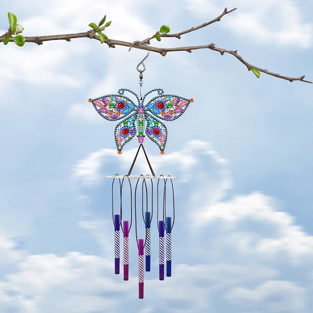 5D Diamond Painting Wind Chimes Hummingbird Butterfly Owl Dragonfly Peacock  Diamond Painting Hanging Pendant Window Decoration