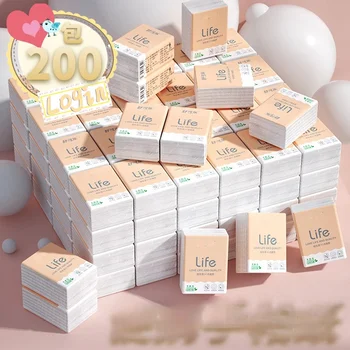 100 팩 손수건 티슈 작은 가방 화장지 3 층 냅킨 얼굴 티슈 향이없는 휴대용 미니 휴대용