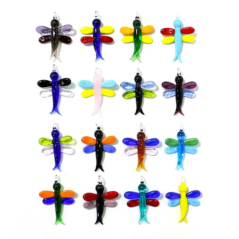 

2pcs Lovely Dragonfly Charms Glass Pendant for Handmade Necklace Earring Bracelet Accessories Diy Jewelry Making or Easter Decor