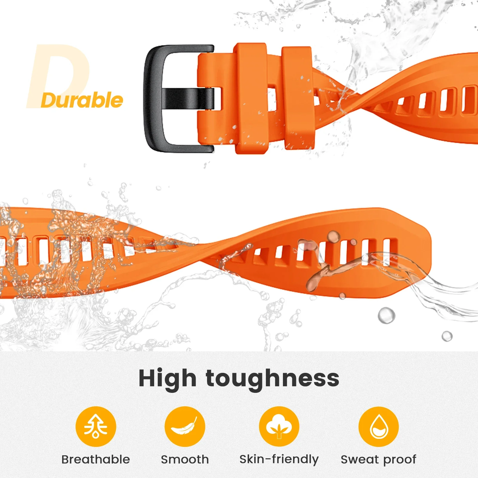 Soft Silicone Strap Fashion Watch Band Bracelet, 20mm 22mm Replaceable Rubber Wristband