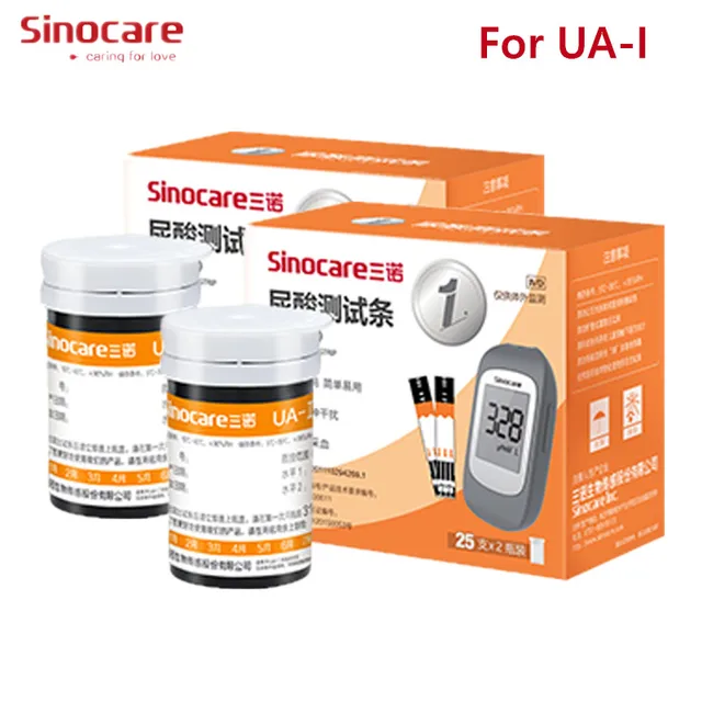 Sinocare Uric Acid Test Strips Lancets only for UA I Meter used to Gout Tester Device
