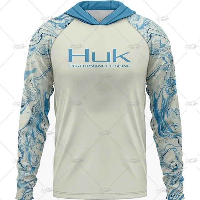 T-shirt De Pêche HUK Performance XL – Manches Longues, Protection Solaire, Gris