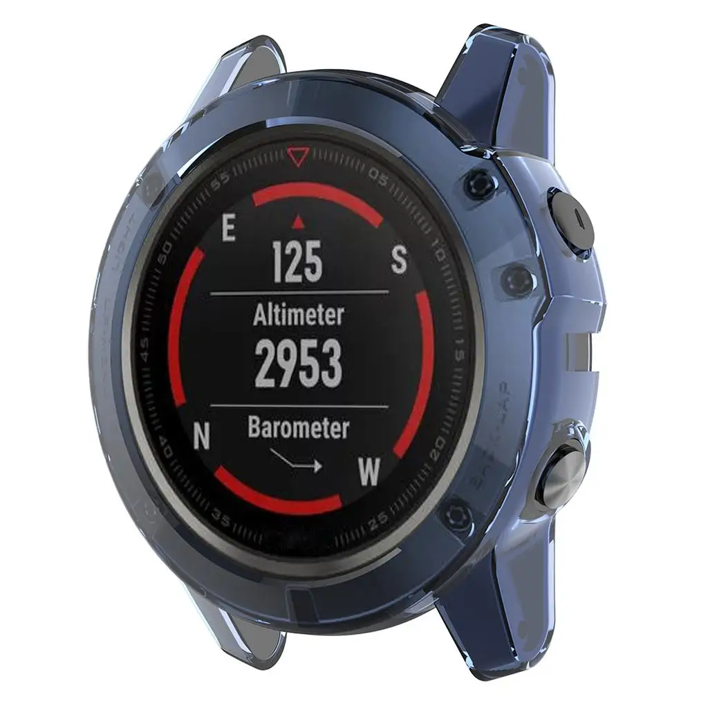 

Защитный чехол для смарт-часов 5X из силикагеля для garmin fenix 5X, синий