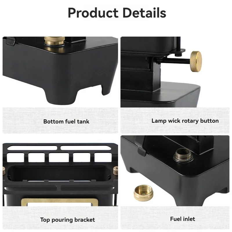 Outdoor Stainless Steel Camping Atmosphere Heating Kerosene Lamp Portable Handheld Retro Sheet Metal Kerosene Stove
