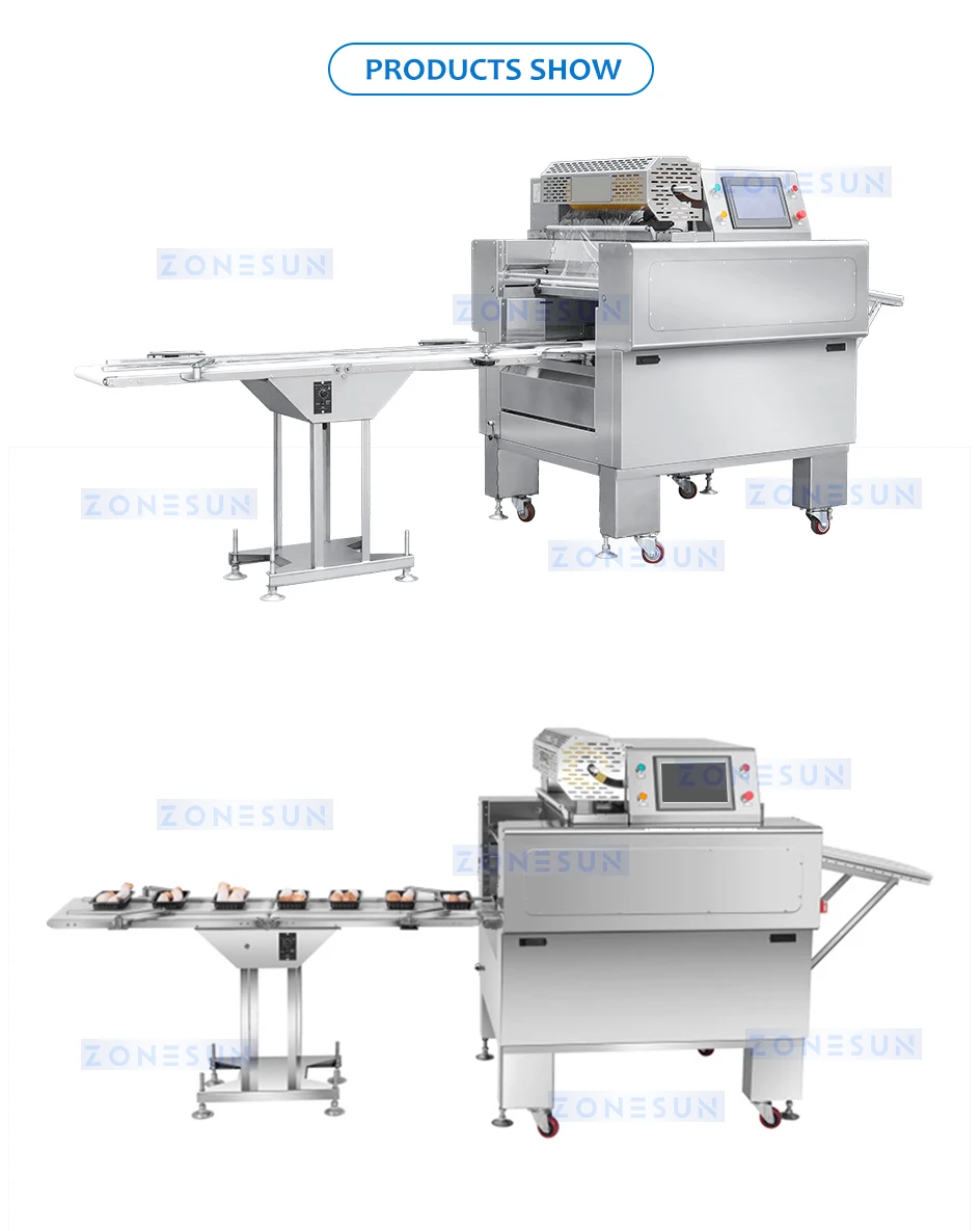 ZONESUN Automatic Food Tray Wrapper Cling Film Wrapping Machine  ZS-CW25