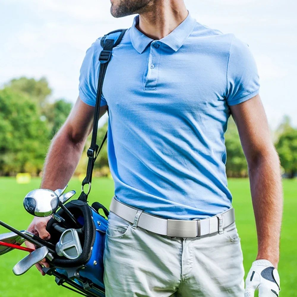 Neuer Golf Sport elastischer Gürtel taktischer Gürtel Metall automatische Schnalle harte Stretch Nylon Männer Militär gürtel 115-150cm große Gürtel – Detail 22