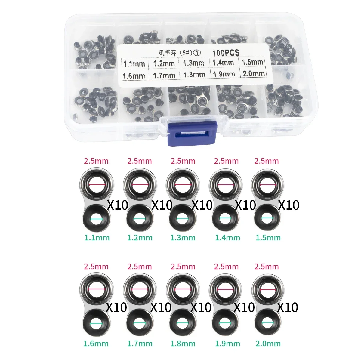 Fishing Rod Repair Kit with Mixed Size Guides and Tips
