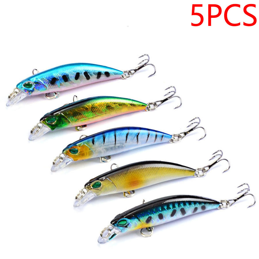 5pcs Casting Minnow Crankbait Fishing Lures Set Topwater Swimbait Hard Artificial Bait Kit Wobbler For Trout Bass Perch Pike
