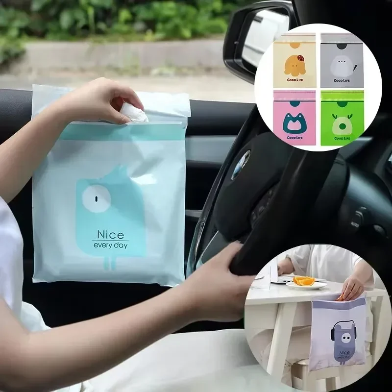 Disposable Self-Adhesive Car Biodegradable Trash Rubbish Holder Garbage Storage Bag For Auto Vehicle Office Kitchen