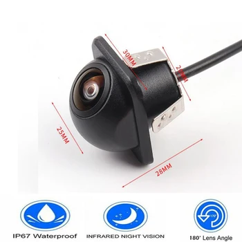 Telecamera Posteriore per Auto con Visione Notturna, Monitor di Parcheggio Automatico, CCD Impermeabile, Video HD, Lente Fish Eye