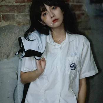 도쿄 Jk 유니폼 세트 일본 패션 타이완 일반 대학 제휴 고등학교 반팔 셔츠 프레피 주름 치마 투피스 세트